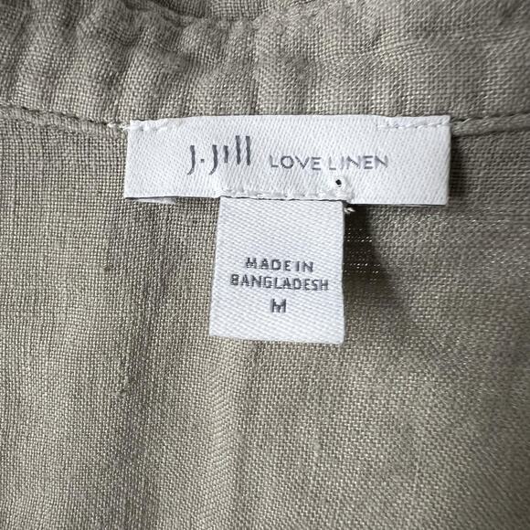 J Jill Linen Shirt Womens Medium Tunic Long Sleeve Relaxed Fit Pullover Top - Picture 2 of 13